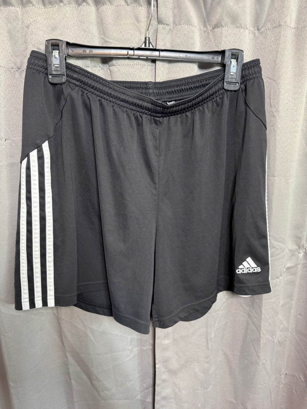 adidas Black Athletic Shorts with White Side Stripes